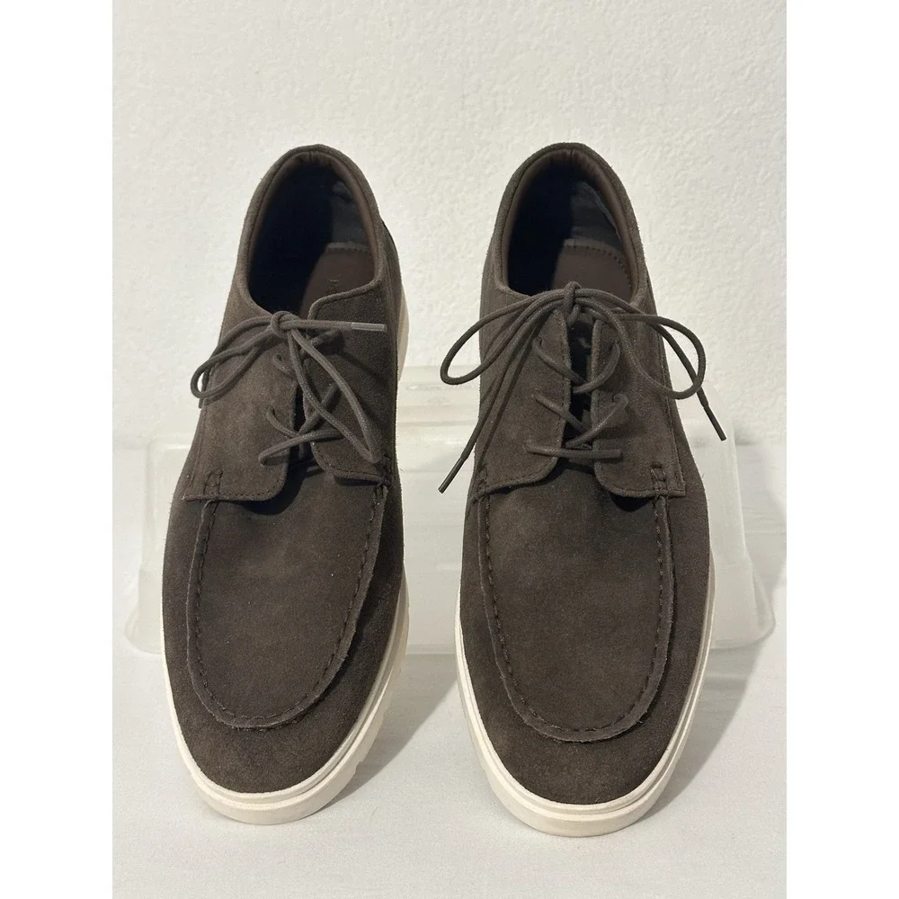 Nordstrom Ortholite Mens Moc Toe Derby Sneaker Casual Suede Lace Up Brown Sz 11M